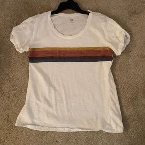 White sunset-striped t-shirt